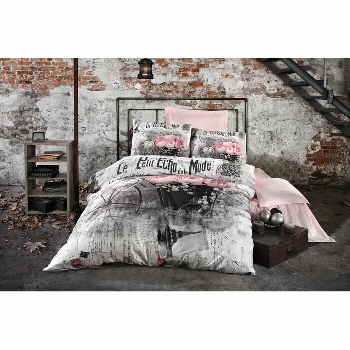 Плед в стиле лофт Постельное бельё PETIT MODE, евро, размер 200х220, 260х270, 50х70-2шт., сатин 12