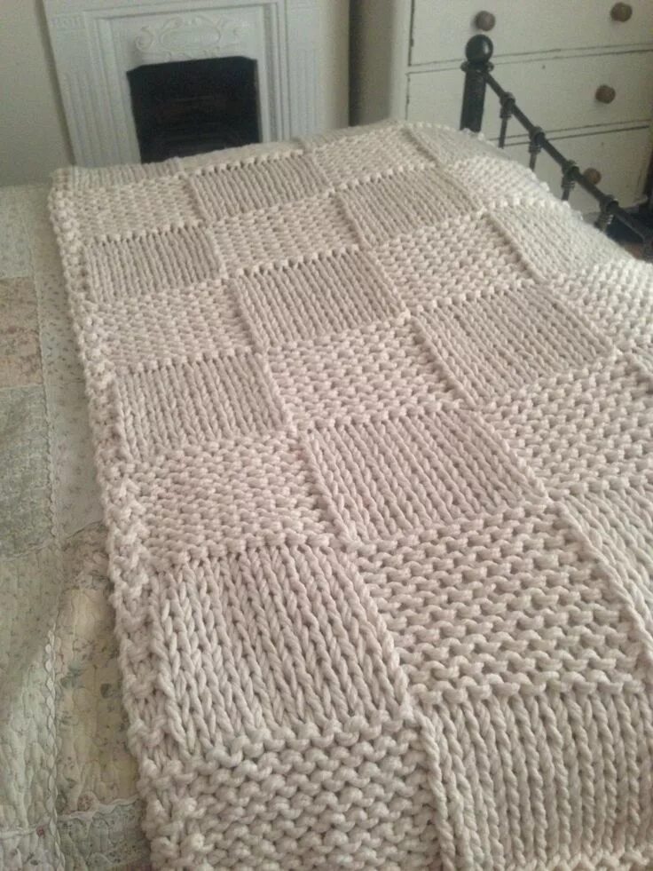 Плед вязаный спицами схема фото Este artículo no está disponible - Etsy Hand knit blanket, Knitted blankets, Kni