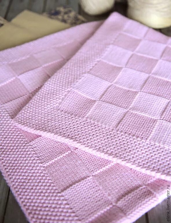 Плед вязаный спицами схема фото Плед детский вязаный Chess (pink) Blanket knitting patterns, Baby blanket knitti