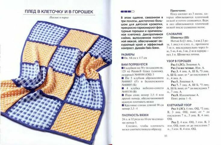 Плед вязаный спицами схема и фото Photo from album "пледы" on Вязаное покрывало, Вязание, Покрывало