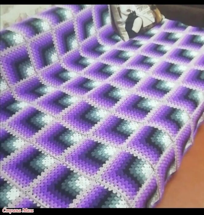 Пледы 3д крючком со схемами Pin on Ann's Craft Club Crochet blanket patterns, Granny square crochet patterns