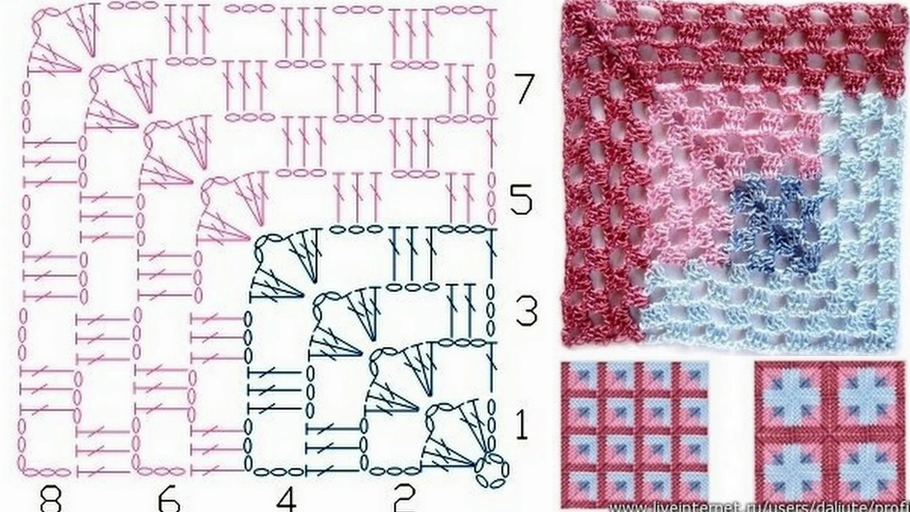 Пледы 3д связанные крючком схемы Узоры. Мотивы Постила