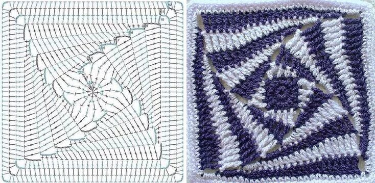 Пледы 3д связанные крючком схемы Спиралевидный мотив крючком Вязаное крючком одеяло, Вязаные крючком узоры для од