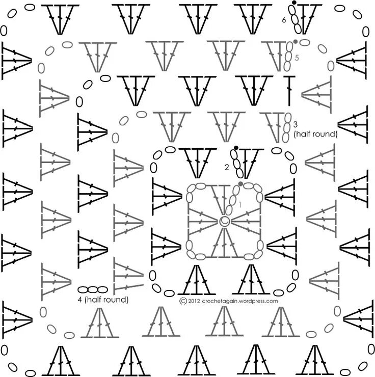 Пледы 3д связанные крючком схемы Crochet Again Granny square crochet pattern, Granny squares pattern, Granny squa