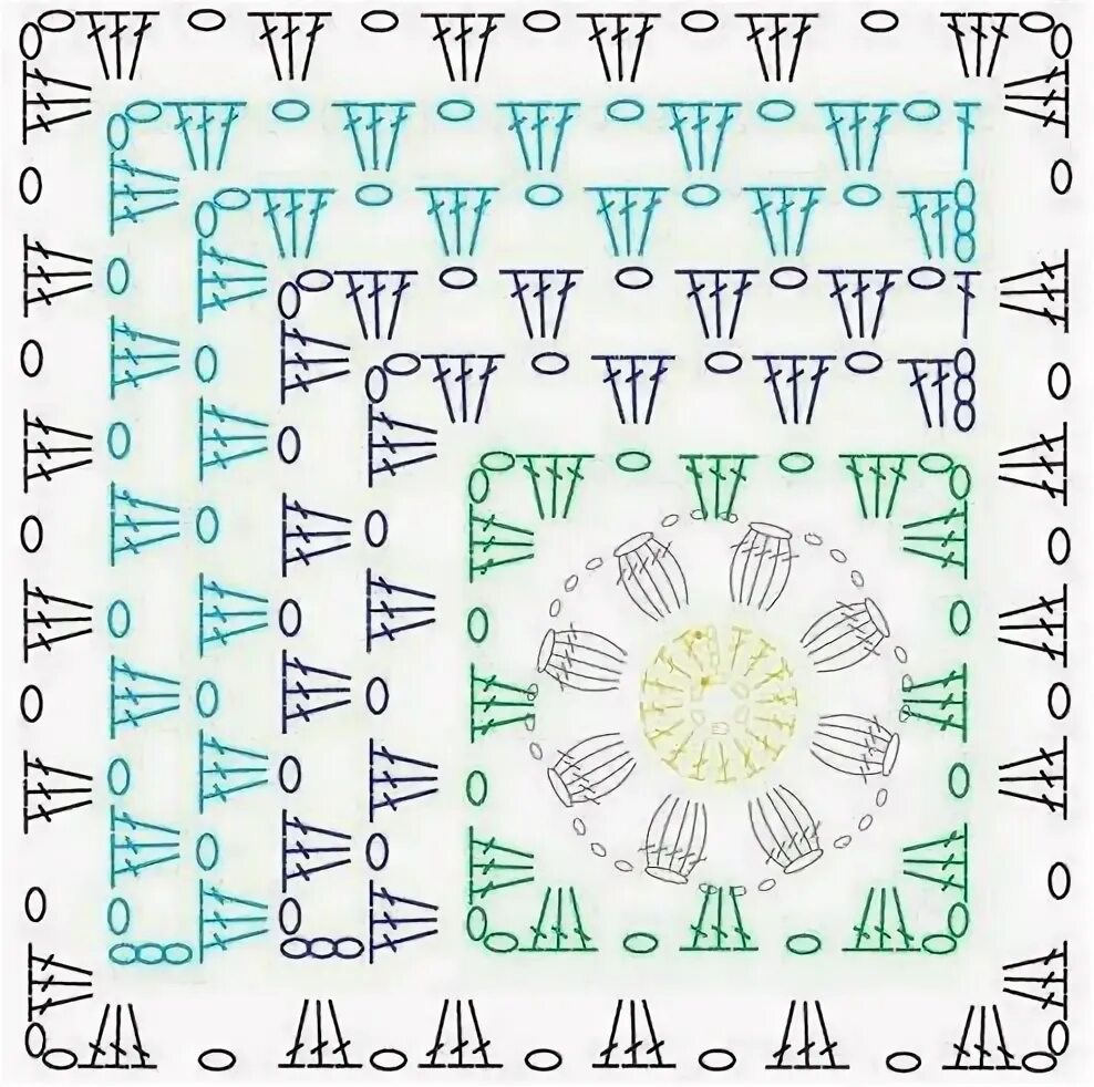 Пледы 3д связанные крючком схемы Pin en Crochet Puntadas de ganchillo, Patrones de cuadrados de ganchillo, Cuadra