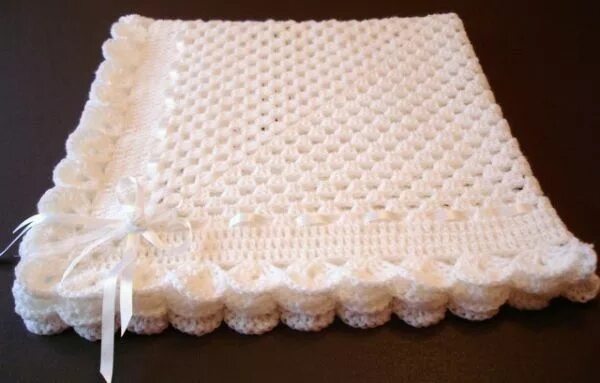 Пледы для новорожденных схемы фото Белоснежный плед крючком для новорожденного малыша Белый плед, Связанные крючком