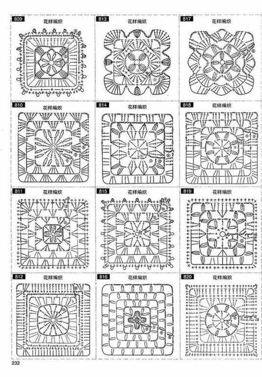 Пледы из мотивов крючком со схемами #крючочек #Узоры #схемы Квадратные мотивы... Интересный контент в группе ВЯЗАНИЕ
