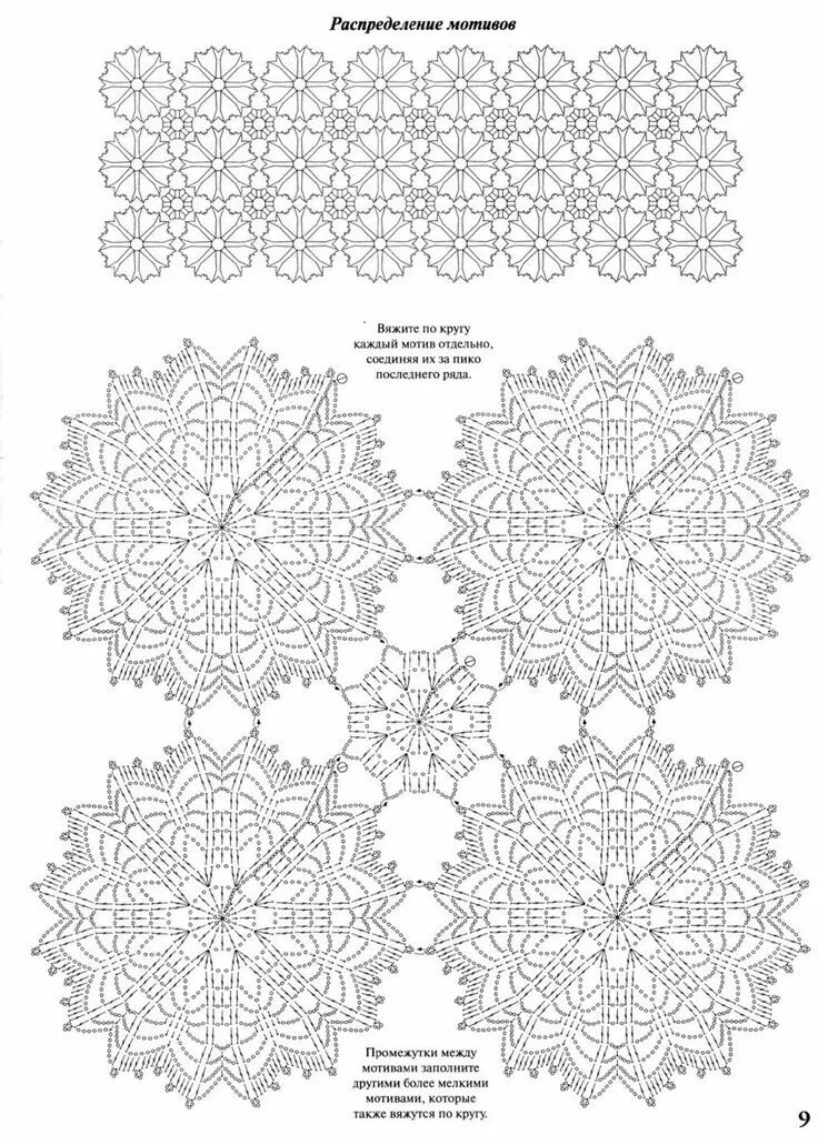 Пледы круглыми мотивами крючком со схемами ArtManuais ::-Craft Techniques Moulds for Crafts Walkthrough :: Crochet motif, C