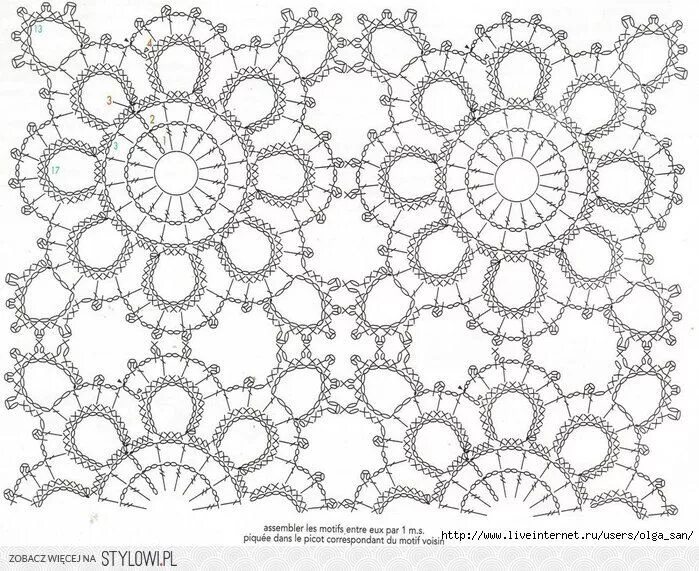 Пледы круглыми мотивами крючком со схемами Выбор занавесок. (Крючок). Обсуждение на LiveInternet -. na Stylowi.pl Вязка ото