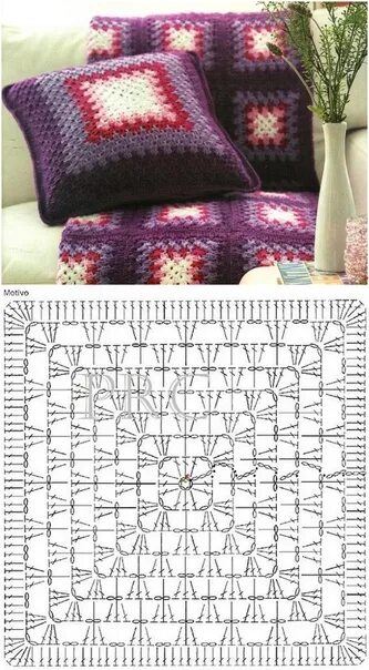 Пледы крючком фото схемы Красивый плед и подушка крючком) Пряжа почтой от одного моточка https://vk.com/a