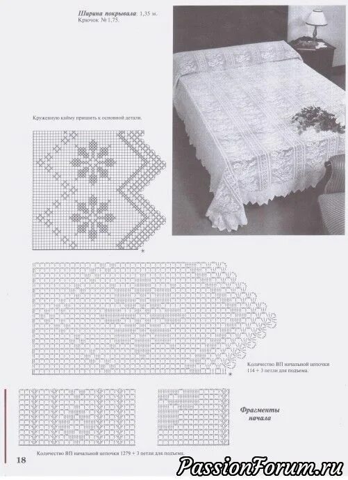Пледы крючком на диван со схемами Вязание крючком. "Легкое и прекрасное" покрывало, схемы Borduren bloemen, Patron
