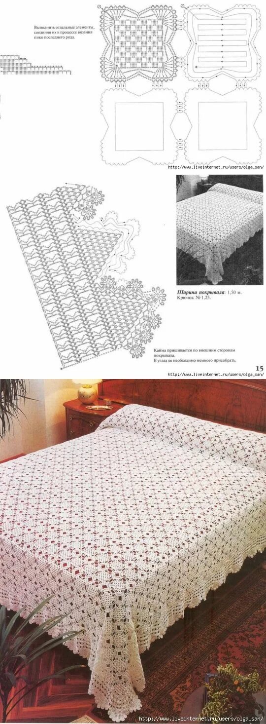 Пледы крючком на диван со схемами для дома Colchas, Colcha de croche