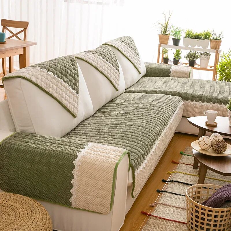 Пледы на диван фото Купить Клетчатые Чехлы для дивана, хлопковые чехлы для мебели, секционные Чехлы 