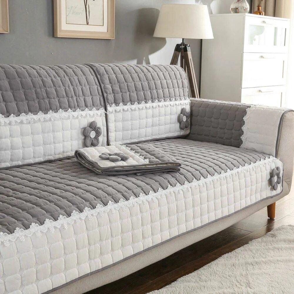 Пледы на диван фото Чехол на диван, толстое полотенце для дивана для гостиной, противоскользящий чех