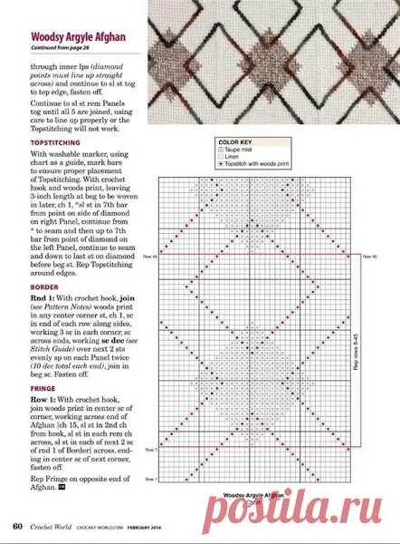Пледы тунисским вязанием крючком со схемами плед в технике тунисского вязания Пледы Постила