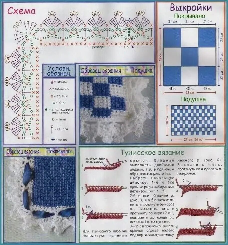 Пледы тунисским вязанием крючком со схемами Пин на доске Тунисское вязание