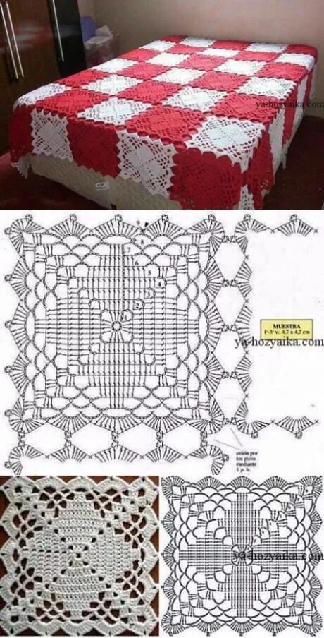 Пледы вязаные крючком фото и схемы Вязание Пледы Вязание крючком покрывало узор, Схемы вязаных крючком квадратов, К