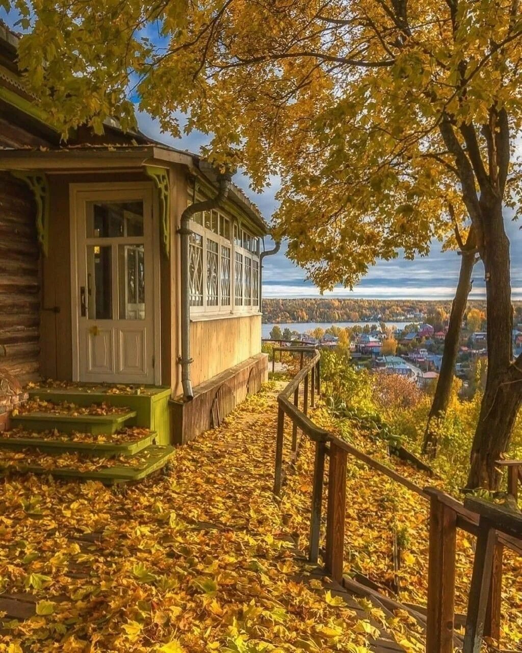 Плес сегодня фото По листьям опавшим деревья не плачут... Им новые листья подарит Весна... Уметь н