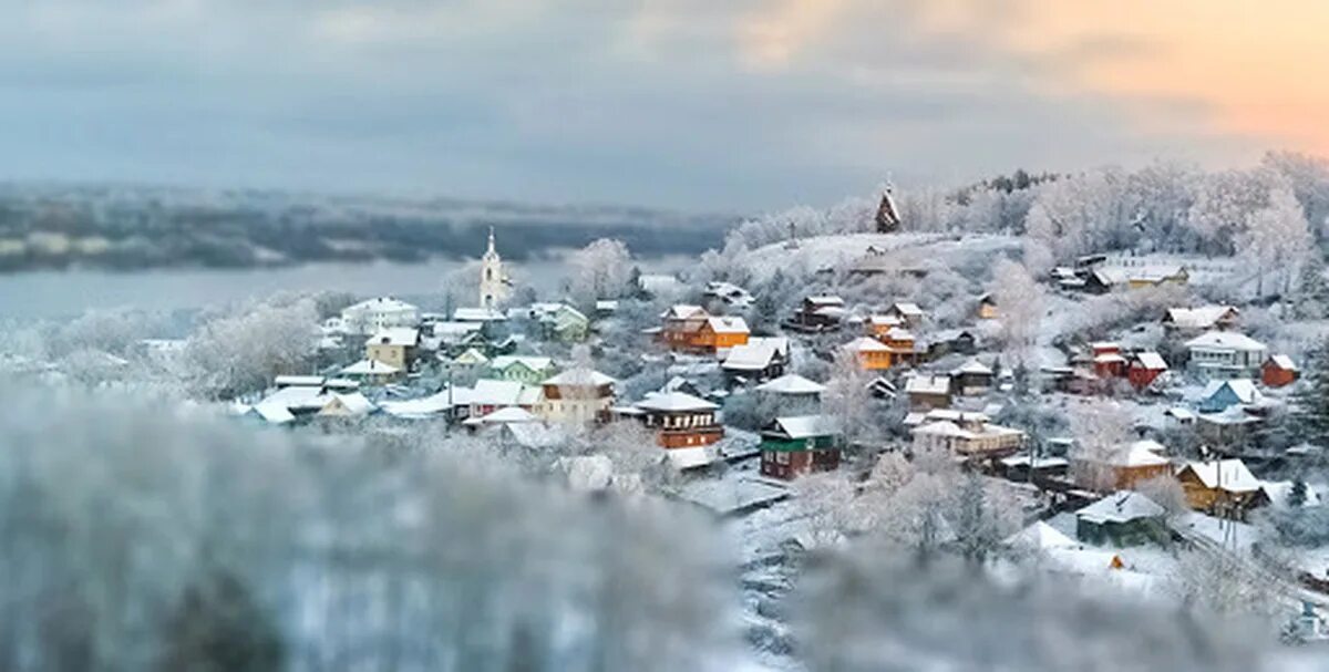 Плес зимой фото Зимний Плёс, Ивановская область Пикабу
