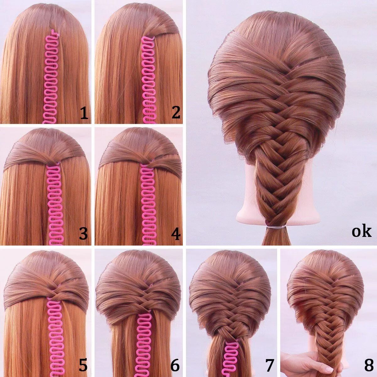 Плести пошаговой инструкцией косы фото Shells 2Pack Red Color Sport Braider Hairstyling Tool French Hair Braiding Tool 