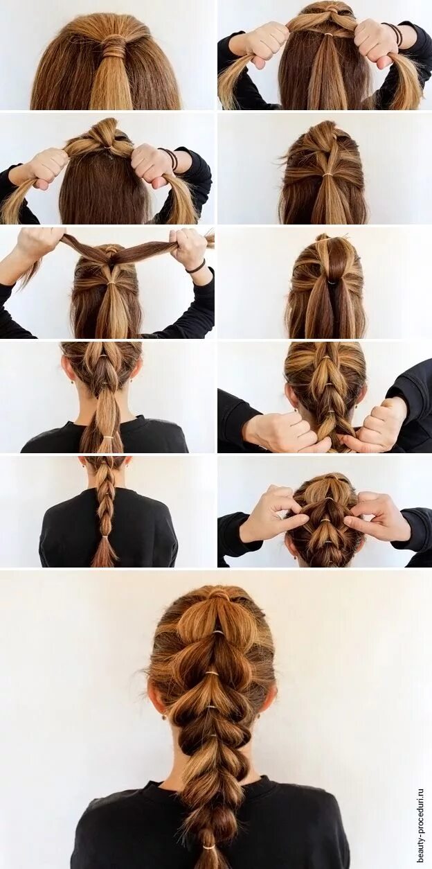 Плести прически легко How to Create a French Pull-Through Braid Braids for short hair, Haircut for thi
