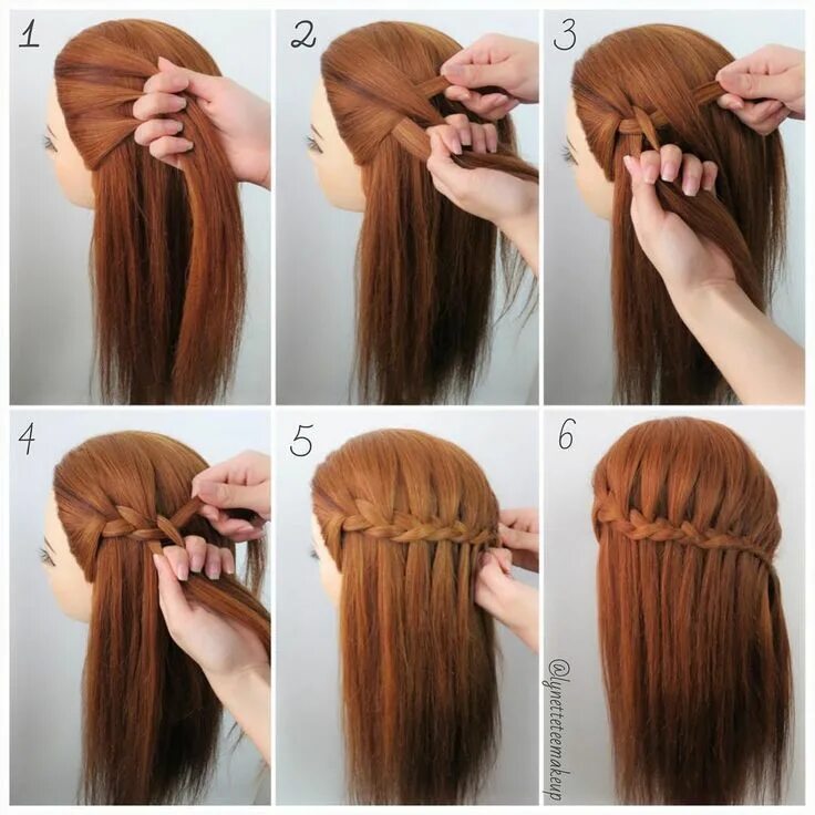 Плетем красивые прически Lynette Tee on Instagram: "Three Strand Waterfall Braids ❤ Check out the steps b