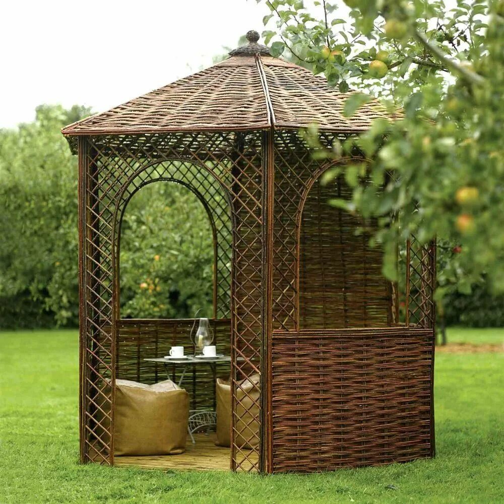 Плетеная беседка своими руками Kiosque Willow Idea Nature Garden gazebo, Garden in the woods, Gazebo