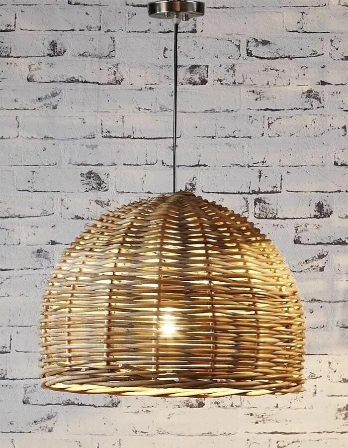 Плетеная люстра в интерьере Rattan Pendant Light Small Rattan pendant light, Wicker pendant light, Small pen
