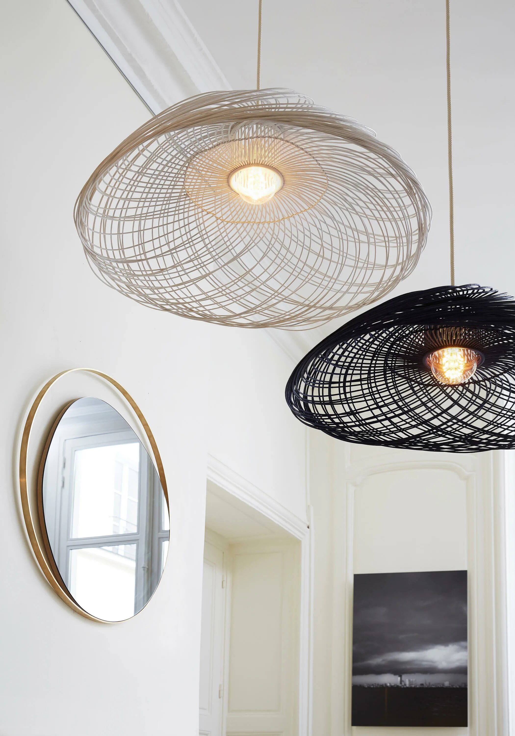Плетеная люстра в интерьере Satelise Pendant Lamp S Natural Architonic