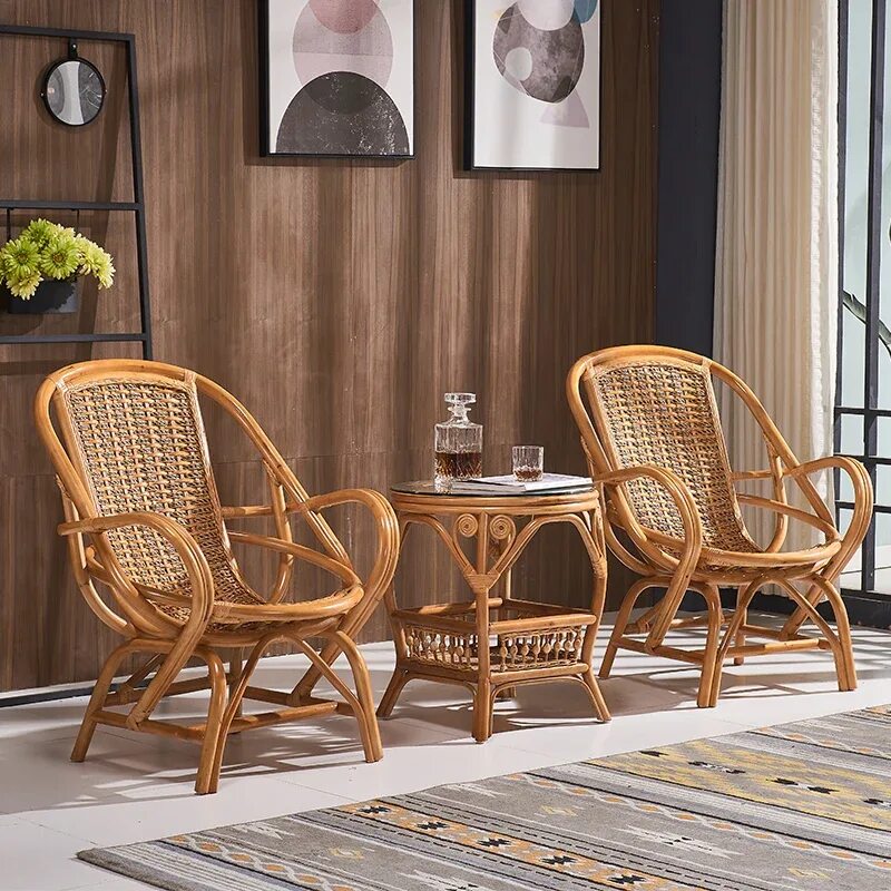 Плетеная мебель фото Мебель из ротанга muebles de sala кресло для гостиной стул чайный столик деревен
