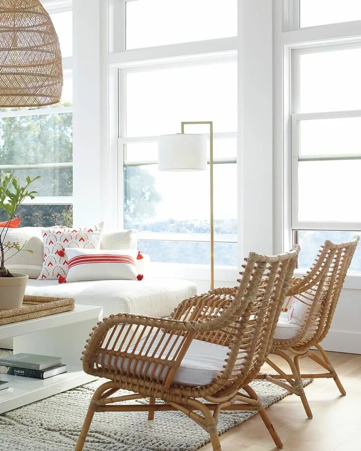 Плетеная мебель в интерьере дома Venice Rattan Chair - Natural Rattan chair living room, Rattan chair, Living roo