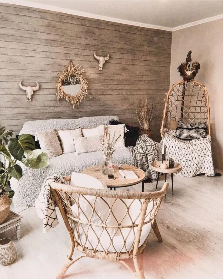 Плетеная стена в интерьере Приятный бохо интерьер Mirijam Wollersheim Home, Bed, Pillows