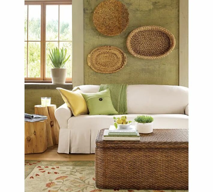 Плетеная стена в интерьере Adeline Hand Tufted Wool Rug Living room green, Decor, Home decor