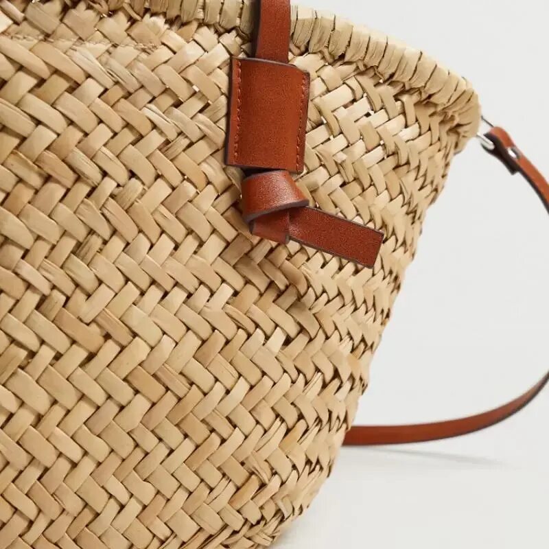 Плетеная сумка фото 2021 ladies handbag leisure wicker woven basket bag rattan summer beach straw wo