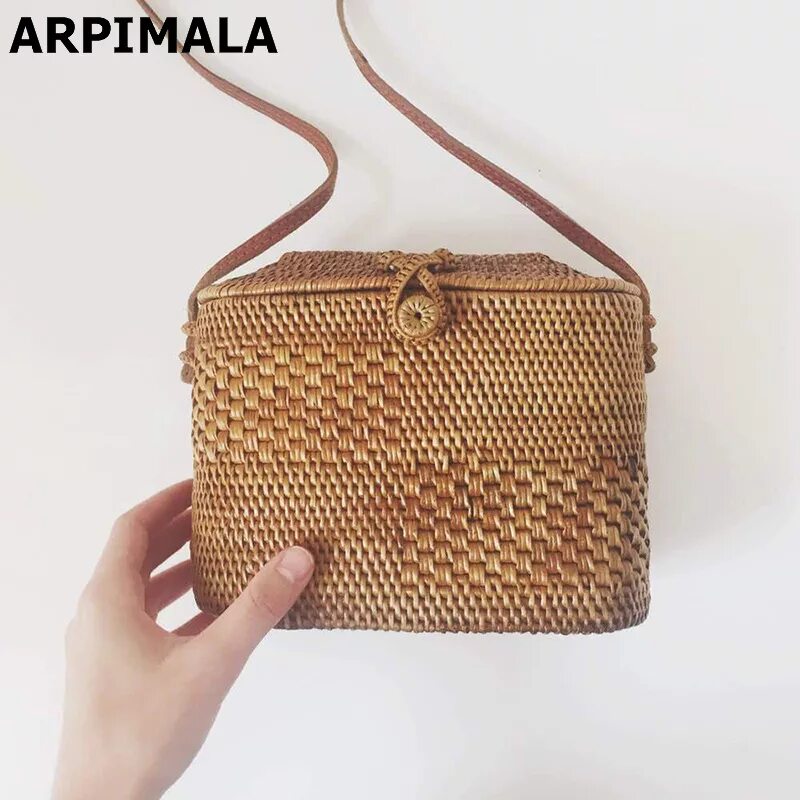 Плетеная сумка тренд ARPIMALA Бали маленькие сумки из ротанга ручной работы пляжная сумка для женщин 