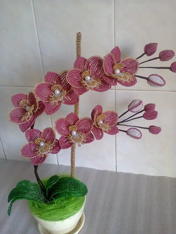 Плетение из бисера орхидеи фото French Beaded Orchid. ОРХИДЕЯ ИЗ БИСЕРА. Обсуждение на LiveInternet - Российский