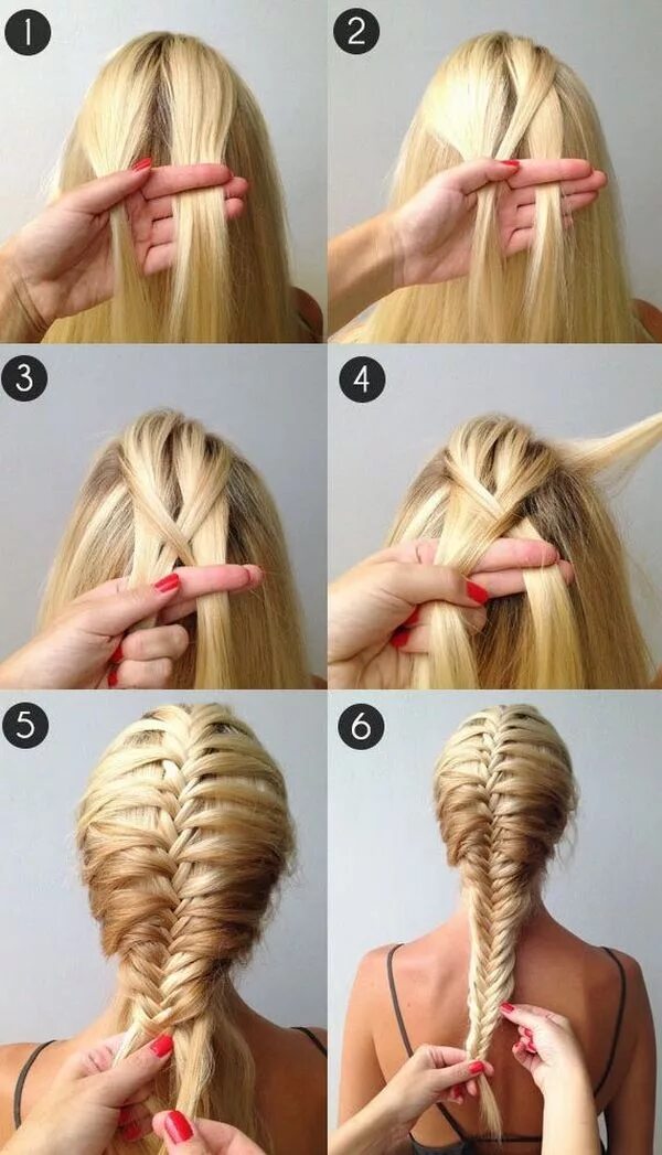 Плетение кос пошаговая инструкция фото how to make a fishtail braid #french #braid #hairstyles #beautiful Long hair sty