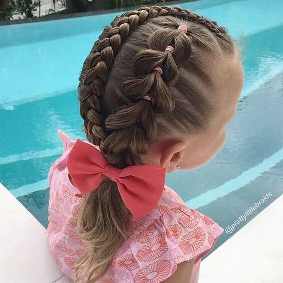 Плетение кос прически для девочки Peinados escolares Girl hair dos, Peinados hair styles, Kids braided hairstyles