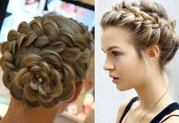 Плетение косичек на средние волосы фото Image result for buns hair Elegant braided hairstyle, Bun hairstyles, Classy hai