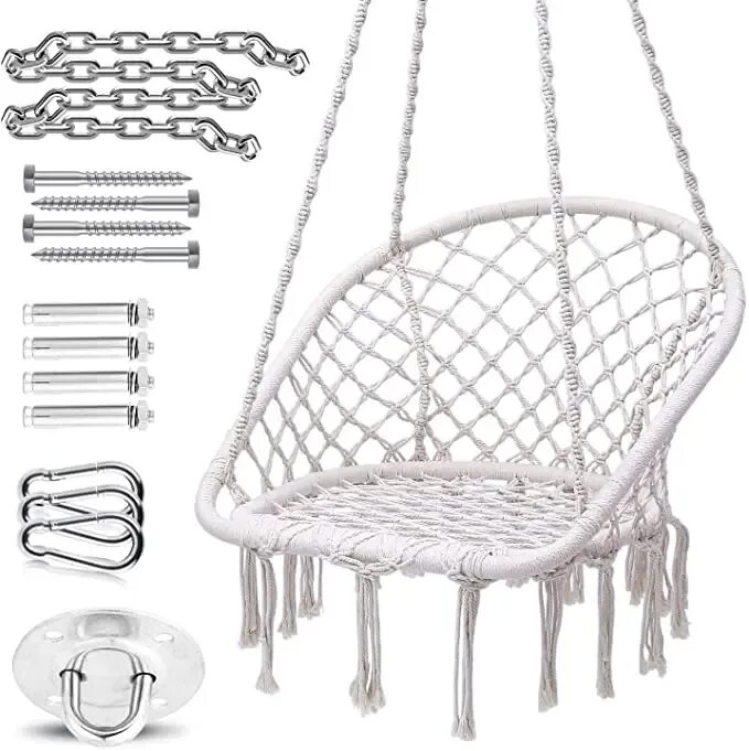 Плетение кресла макраме своими руками схемы Ergonomic Design Semicircle Shape Hammock Chair Macrame Swing Hanging Hammock Ch