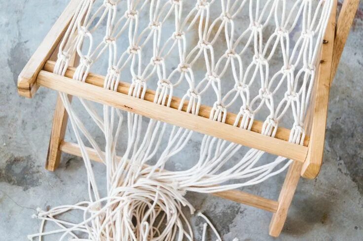 Плетение кресла макраме своими руками схемы DIY Macramé Deck Chair Collective Gen Interieur ideeën, Krukje, Interieur