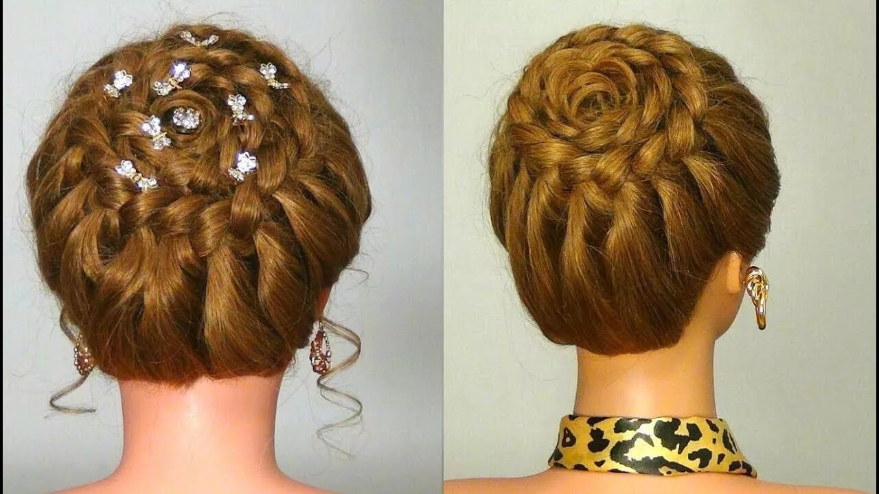 Плетение на средние фото Прическа с плетением "Корзинка". Circle braid. Braided hairstyle for every day. 