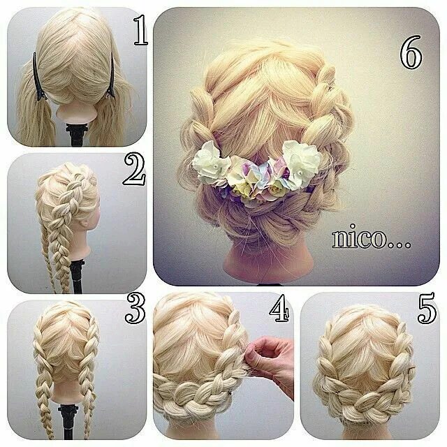 Плетение на средние волосы фото пошагово Pin by Nicola Krendler on updos Braided crown hairstyles, Crown hairstyles, Simp