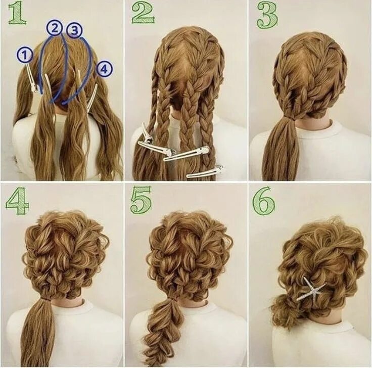 Плетение на средние волосы фото пошагово Pin on Ashton Hair styles, Hair tutorial, Up hairstyles