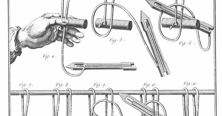 Плетение сетей для фронта схема http://quod.lib.umich.edu/d/did/title_plate/F.html Net making, Survival knots, H