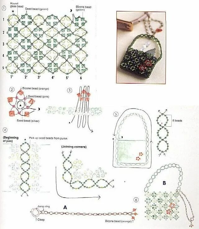Плетение сумочек из бусин handtas diagram Схемы для бисероплетения, Плетение из бисера, Руководства по бис