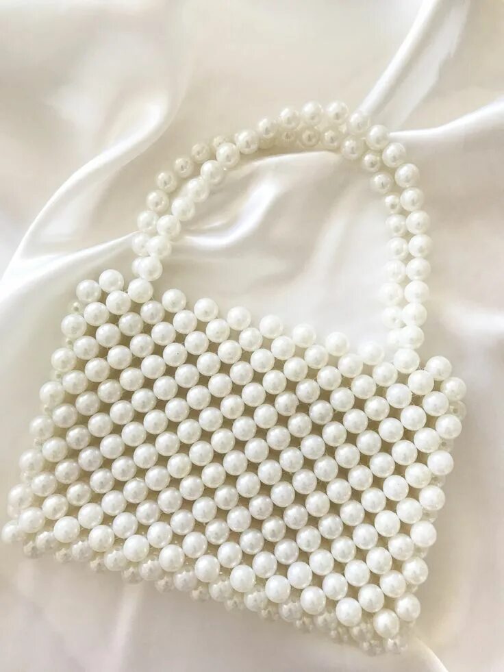 Плетение сумочек из бусин Trendy Pearl Beaded Bag Faux Pearl Beaded Bag Custom Design - Etsy Бисерные укра