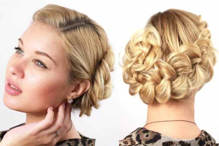 Плетение волос на средние волосы фото Прическа из обратной французской косы. Reverse French Braid Hairstyle Прически с
