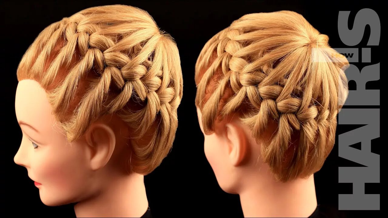 Плетение волос прически How to do a crown wreath braided hairstyle - video tutorial (How-to) Hair's How 