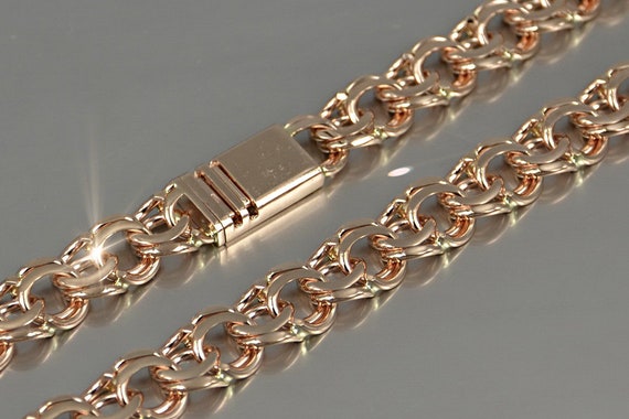 Плетение золотое виды фото 14 K Gold Herren Kette Garibaldi Bismark Kette Massives Etsy
